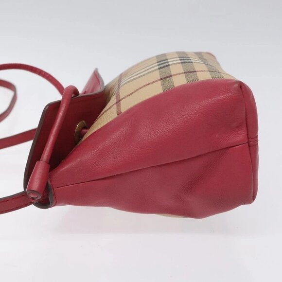 BURBERRY Nova Check Shoulder Bag PVC Pink Beige Auth 114520 - Picture 7 of 16